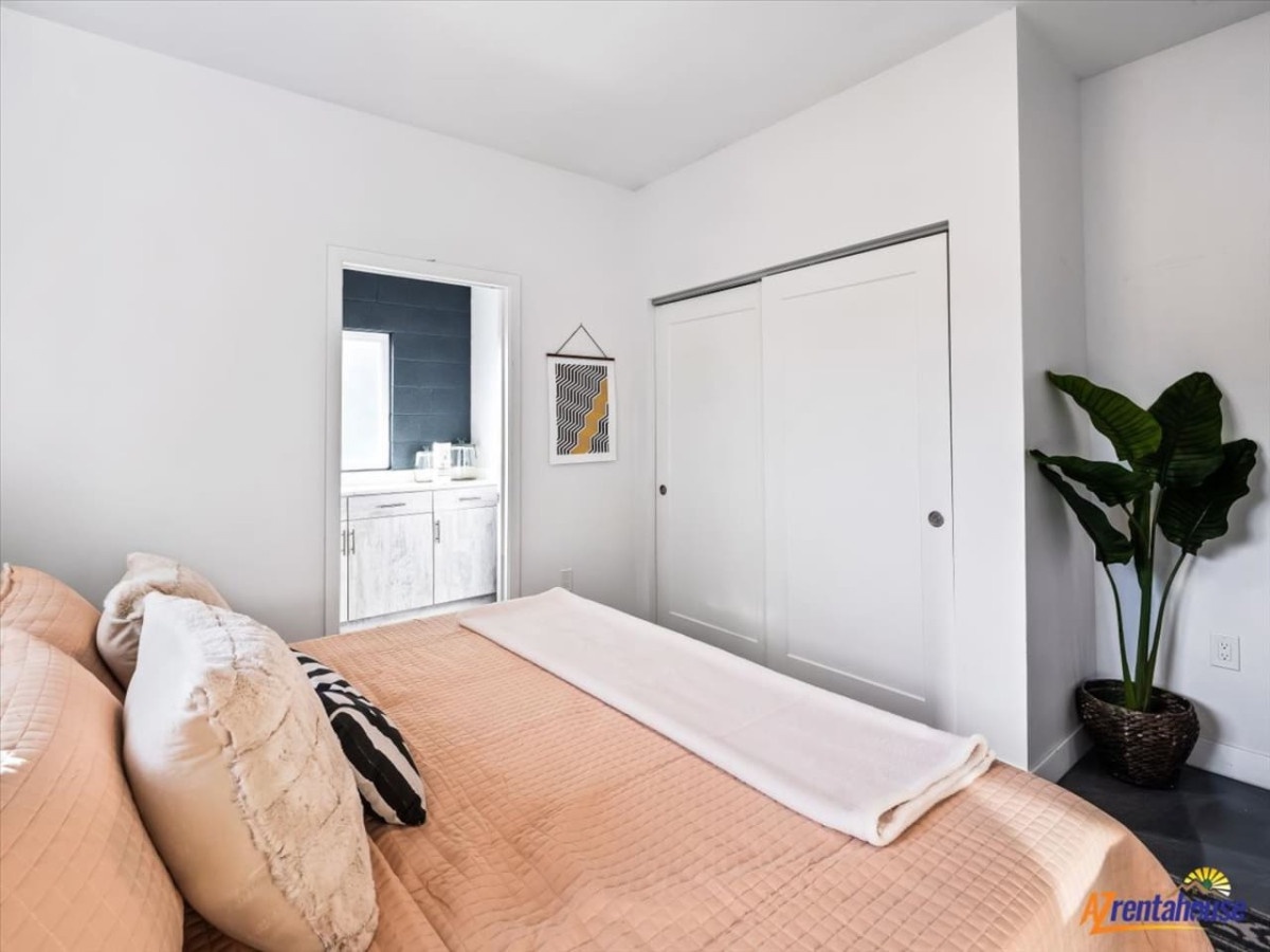 Relax in your peaceful bedroom with soft linens and modern touches. Natural light fills the space while your private ensuite awaits.