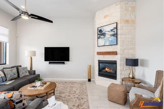 Unwind in this bright living space where modern comfort meets warmth—your perfect retreat after exploring.