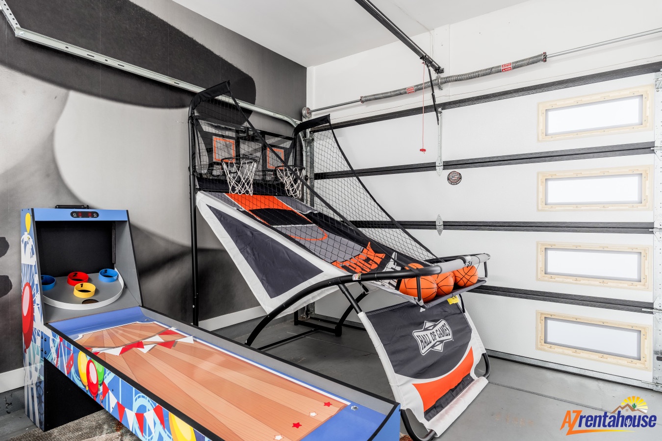 Your private game room awaits with arcade basketball and air hockey for endless entertainment during your stay.