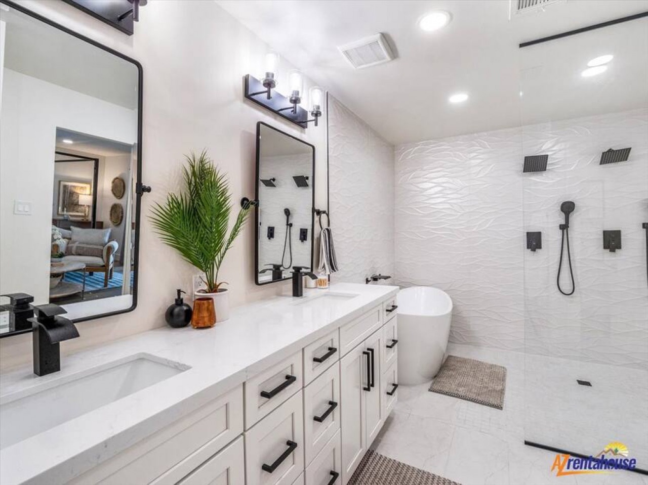 Your spa-inspired sanctuary awaits with dual vanities, soaking tub, and rainfall shower—perfect for unwinding after exploring.