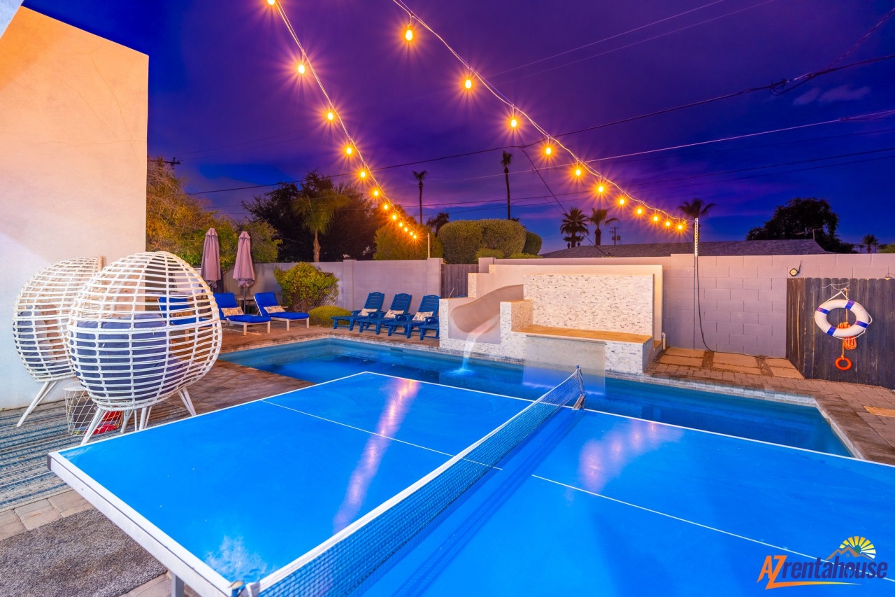 Your private pool glows under magical string lights, creating the perfect evening atmosphere for relaxation.