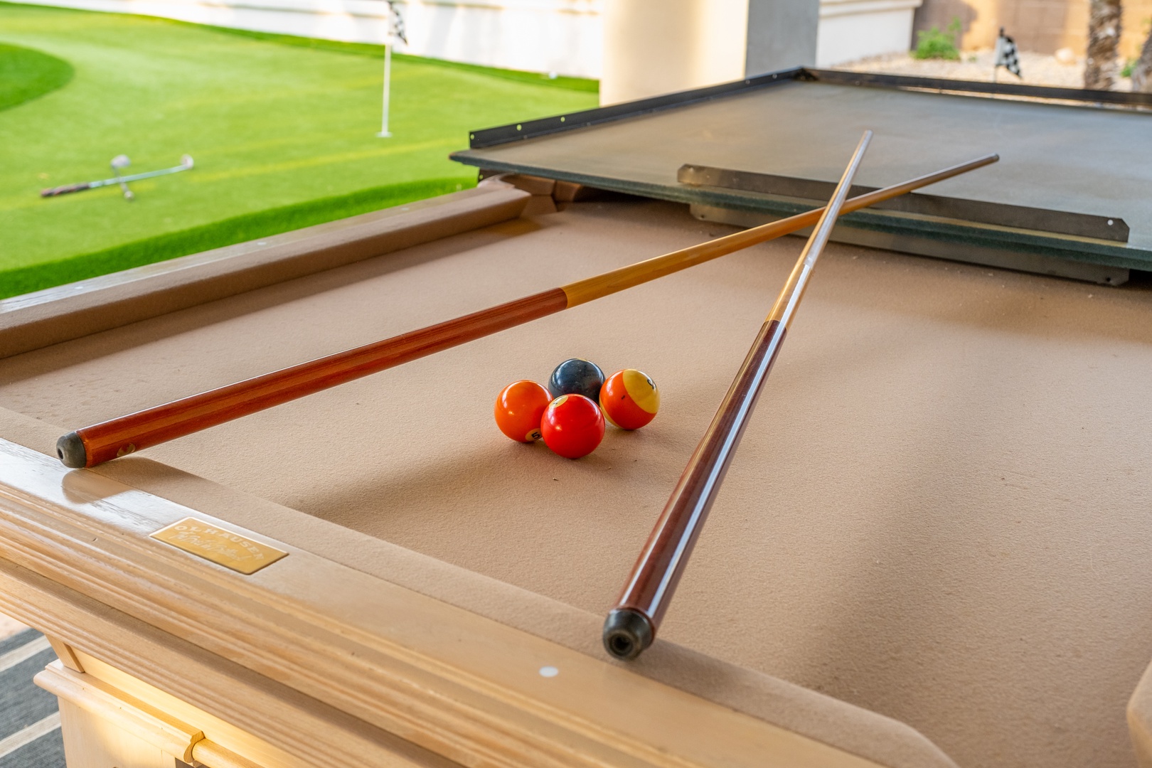 Challenge your friends to a game on your own billiards table, perfect for fun-filled evenings and friendly competition during your stay.