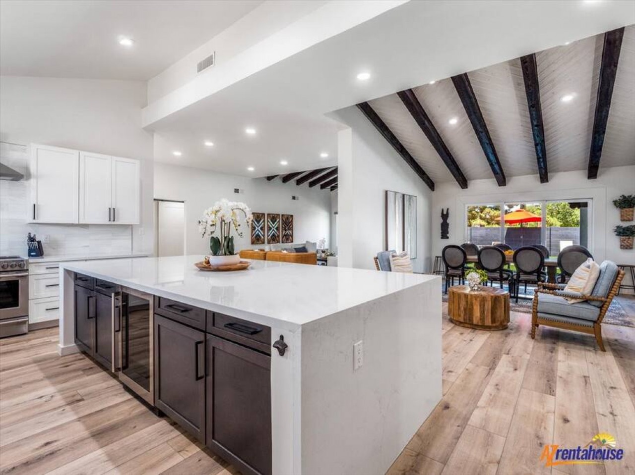 Step into your dream kitchen with stunning exposed beams, gleaming countertops, and an open layout perfect for cooking and entertaining.