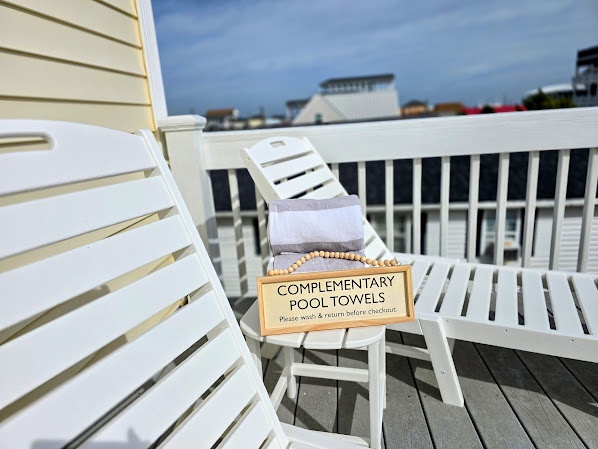 Fresh pool towels ready for sunny balcony lounging