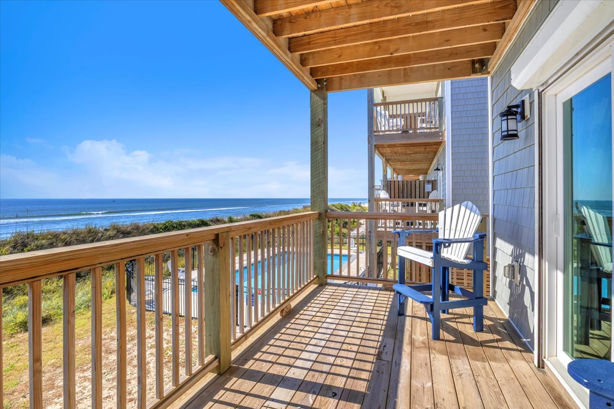 Beachfront Balcony with Pool View