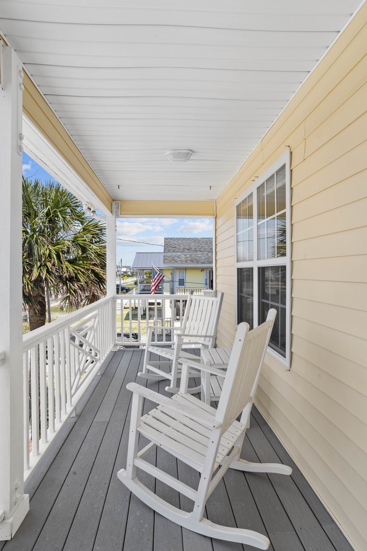 25 - Front Deck Rockers with Incredible Sunset Views