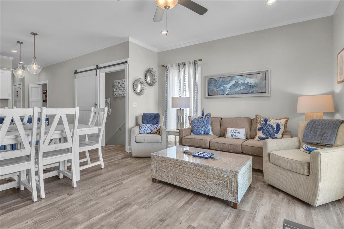 Bright Living Area with Queen Sleeper Sofa