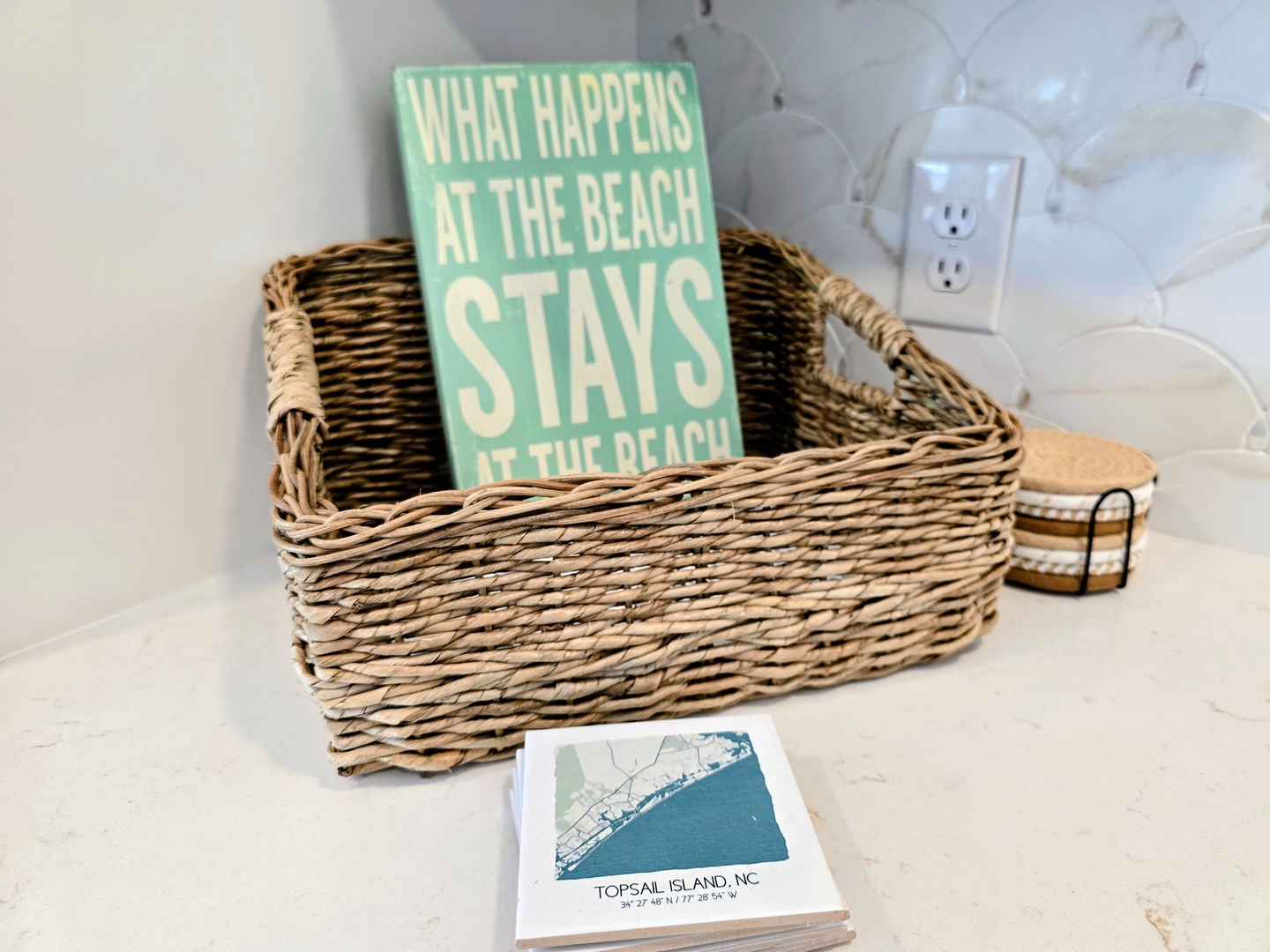 Coastal charm meets your kitchen with thoughtful beach-themed touches that set the perfect vacation mood from the moment you arrive.