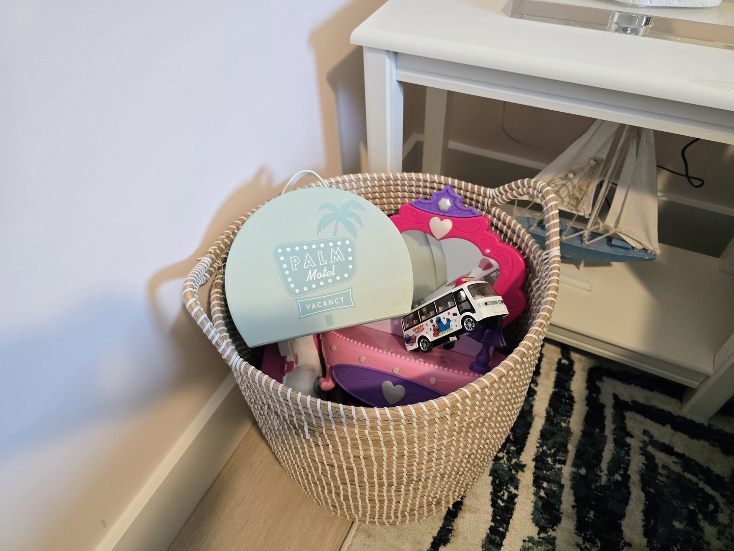 Your little ones will love this thoughtful basket filled with toys and activities, creating magical moments during your family getaway.