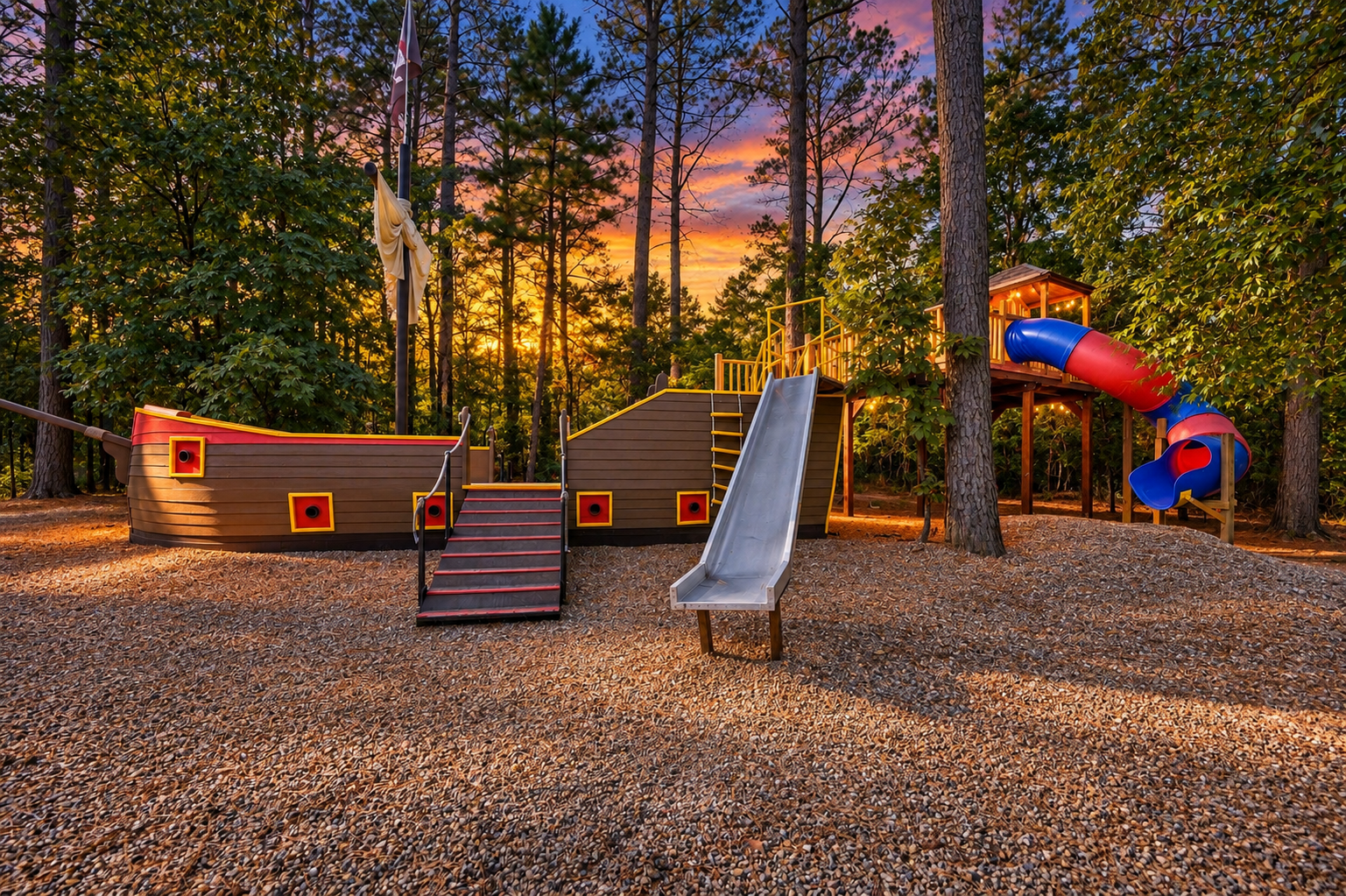 The Jolly Roger Beavers Bend w pirate ship playground