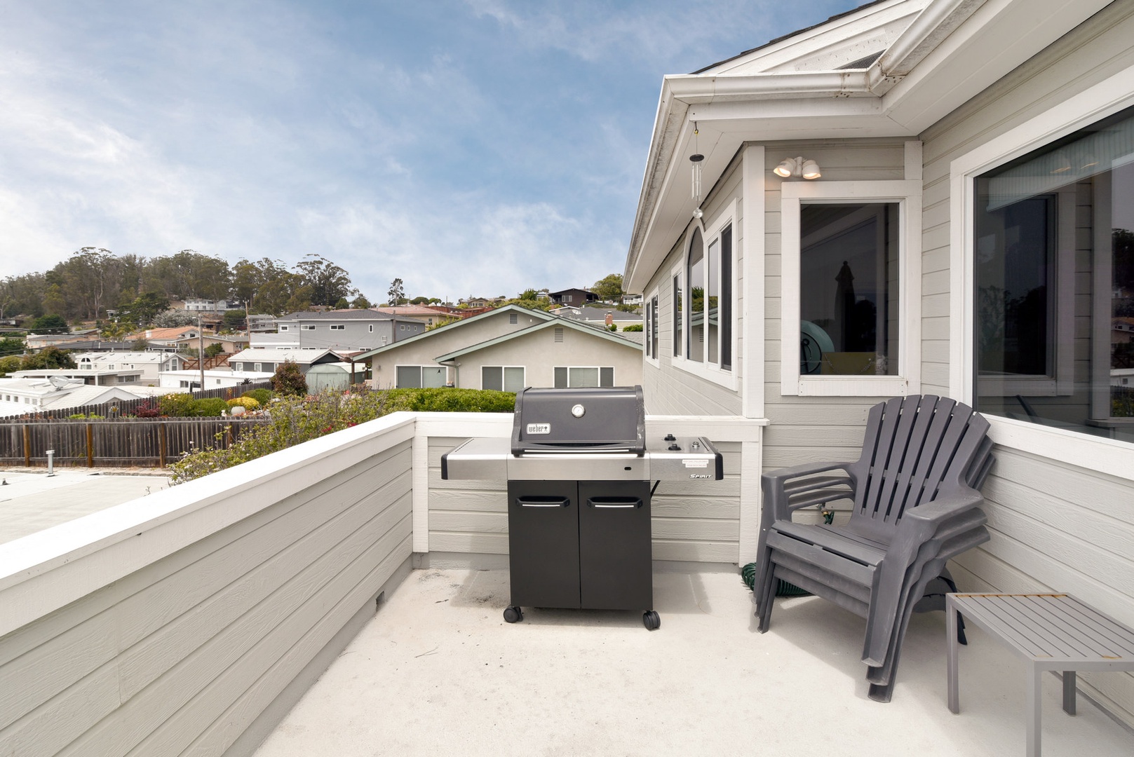 Grill for guest use located on the deck right off the dining room. Propane provided.