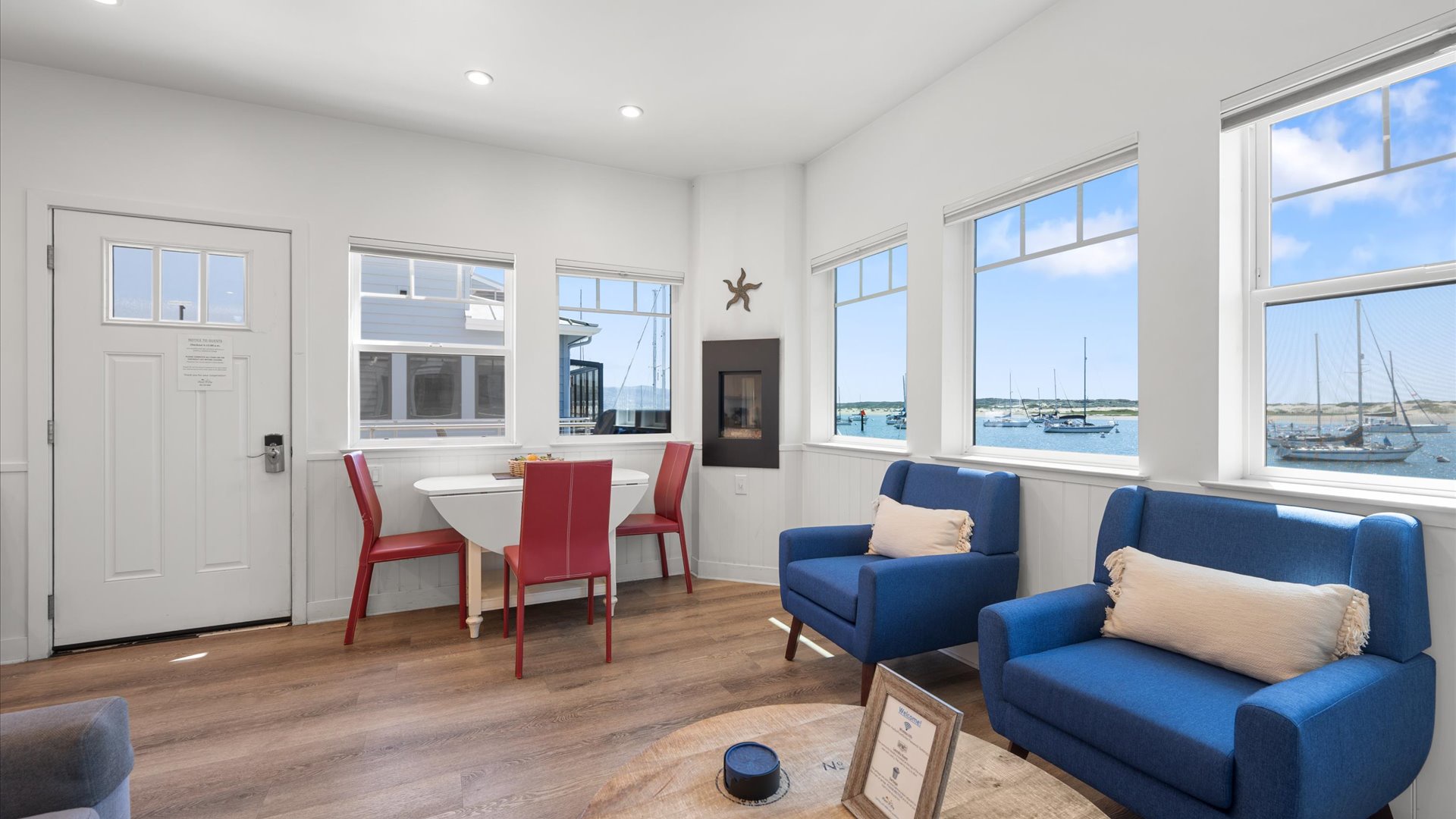 The kitchen, dining and living areas are all open with lots of windows, creating a great open feeling.