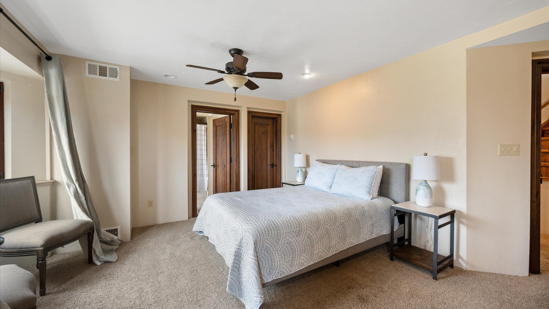 Santa Barbara Suite features a Queen size bed and twin size day bed, en suite full bathroom, wrap-around balcony access