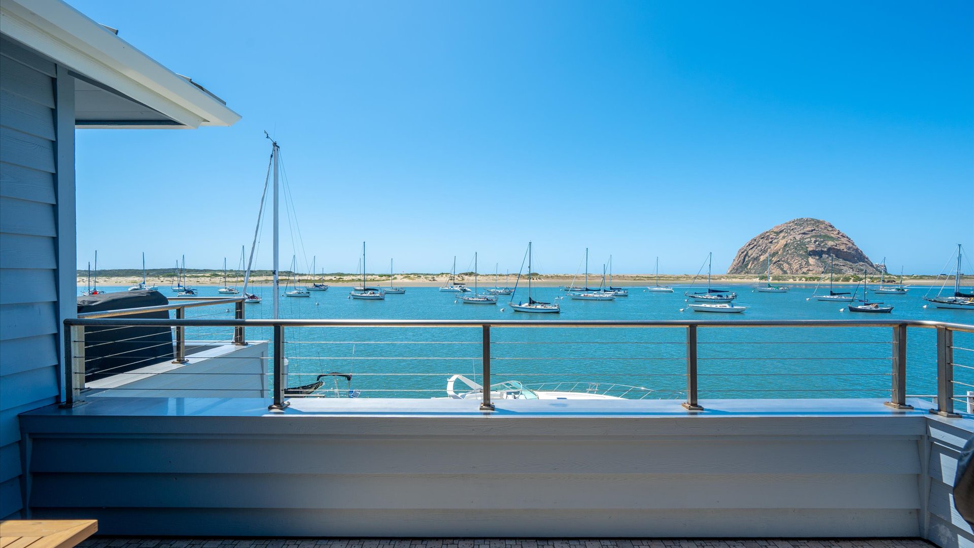Access your private bayfront balcony through the living room