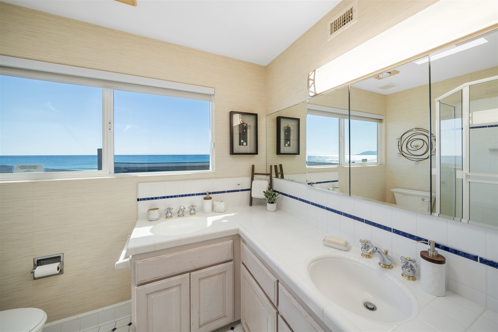 Master bathroom with ocean views