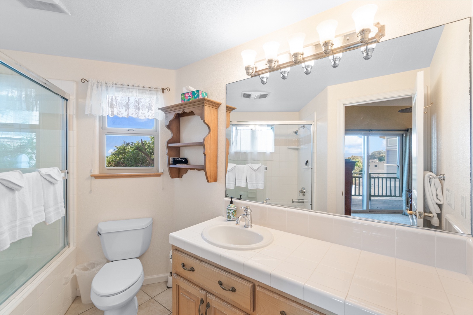 The second master bathroom on lower level