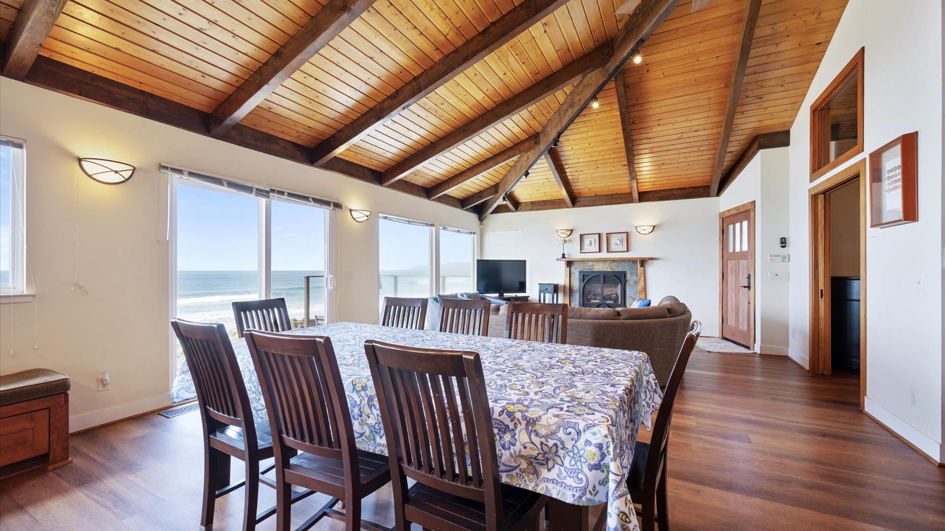 From the living/dining/kitchen areas you have a wall of windows so you can gaze upon the great view from any area.
