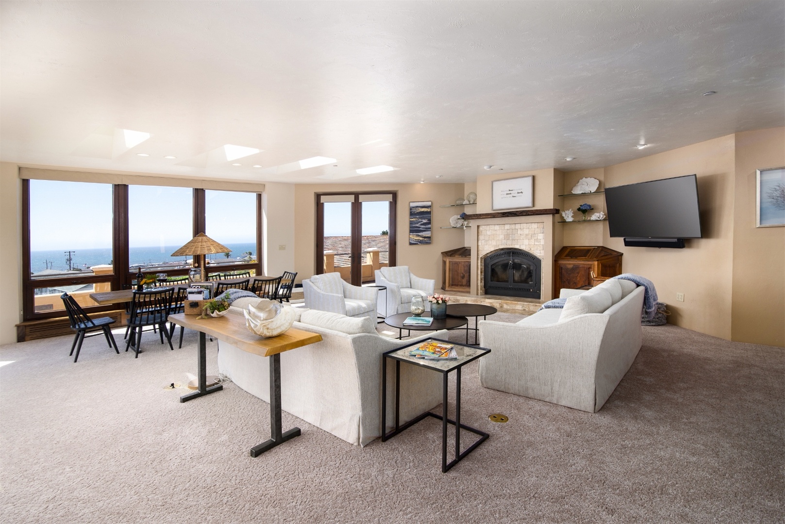 Living room features lovely seating options and a flat sceen tv