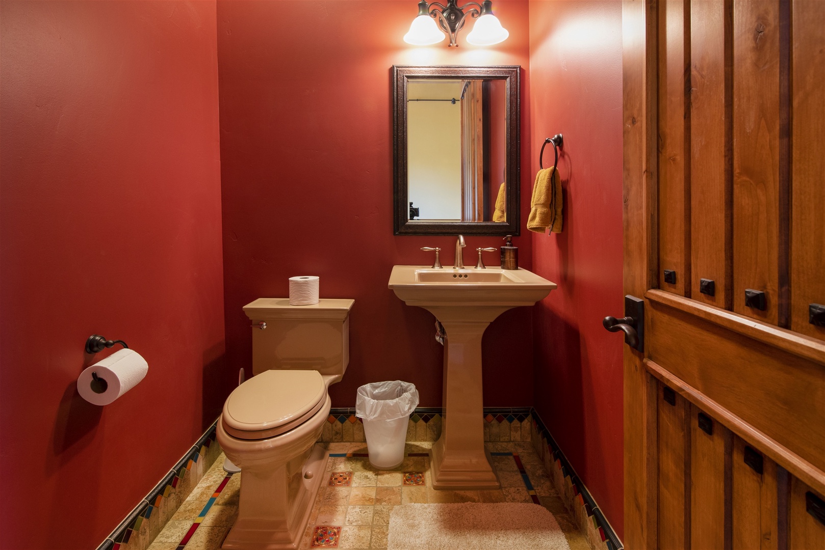 This half bath is also upstairs