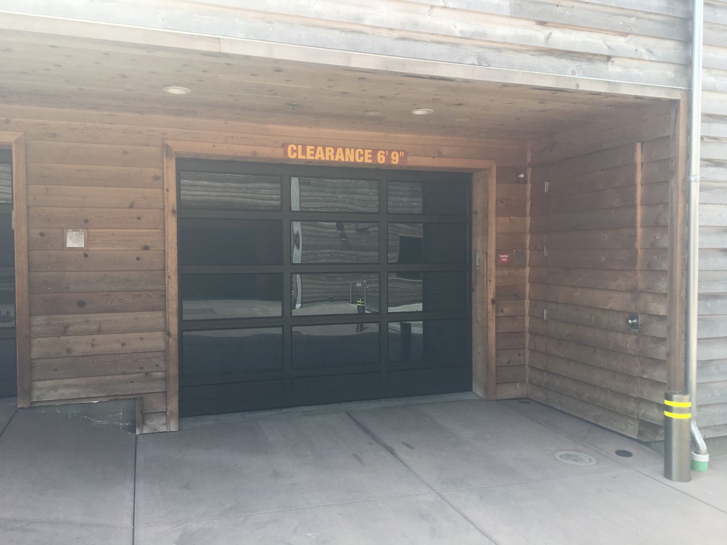 Parking for 1 vehicle in garage. Please note 6`9 clearance