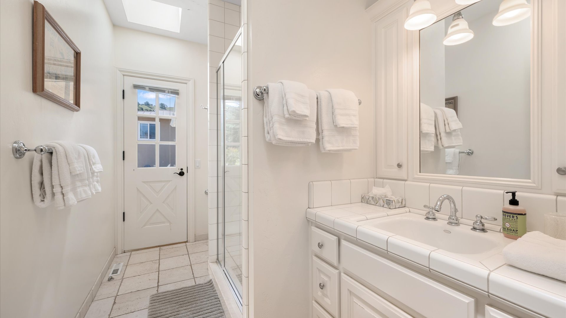 A 4th full bathroom with large step in shower
