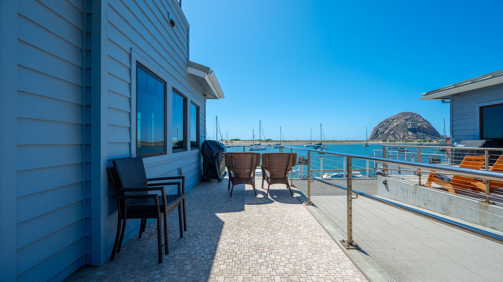 Your bayfront patio includes seating and a BBQ grill to fully enjoy life on the bay