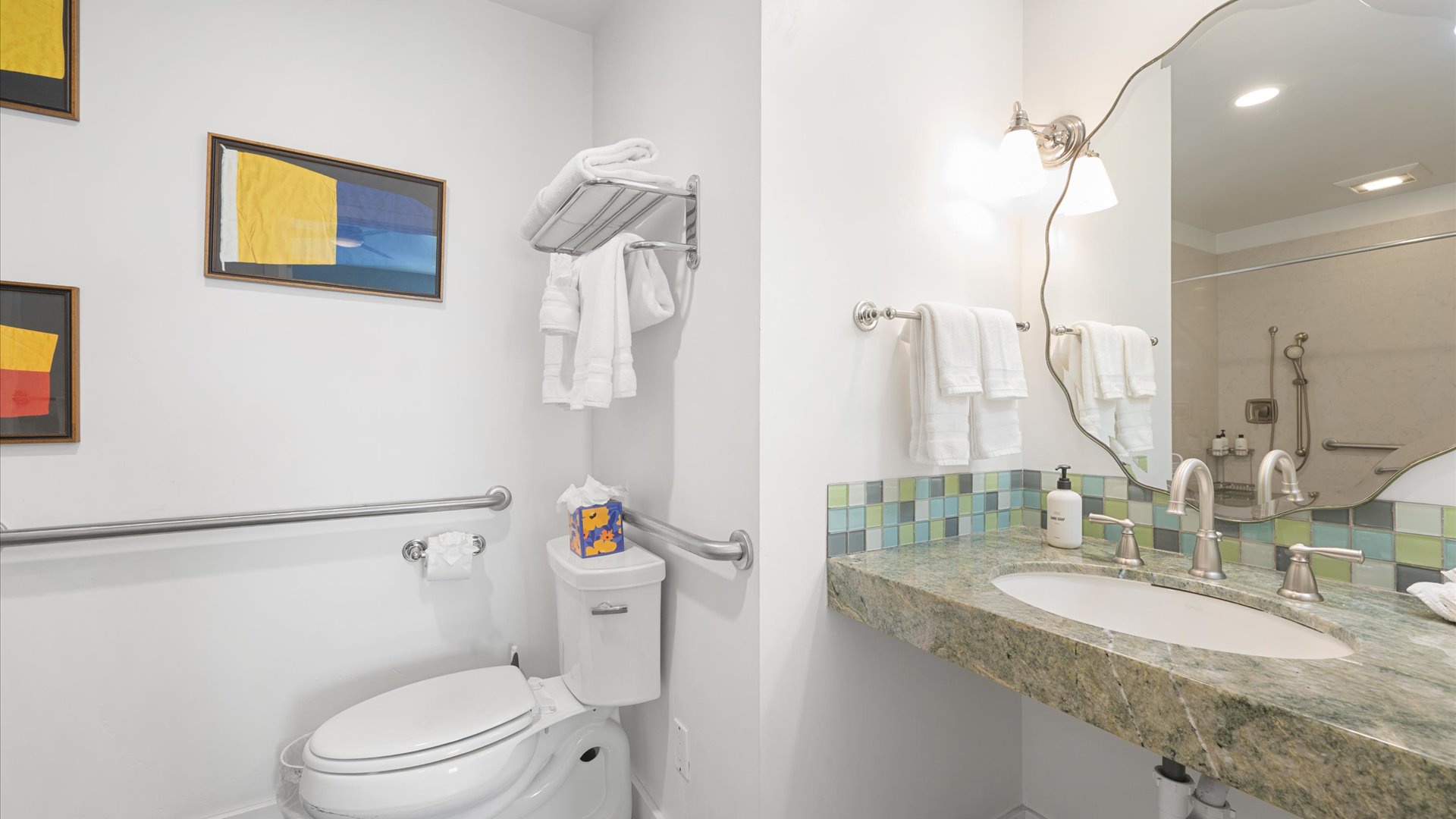 Full bathroom is fully ADA compliant