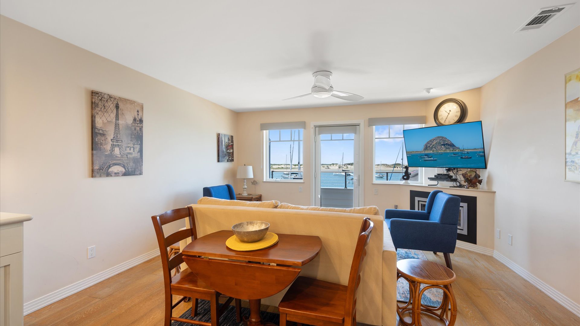 Enjoy great views from the kitchen, living room, or dining area
