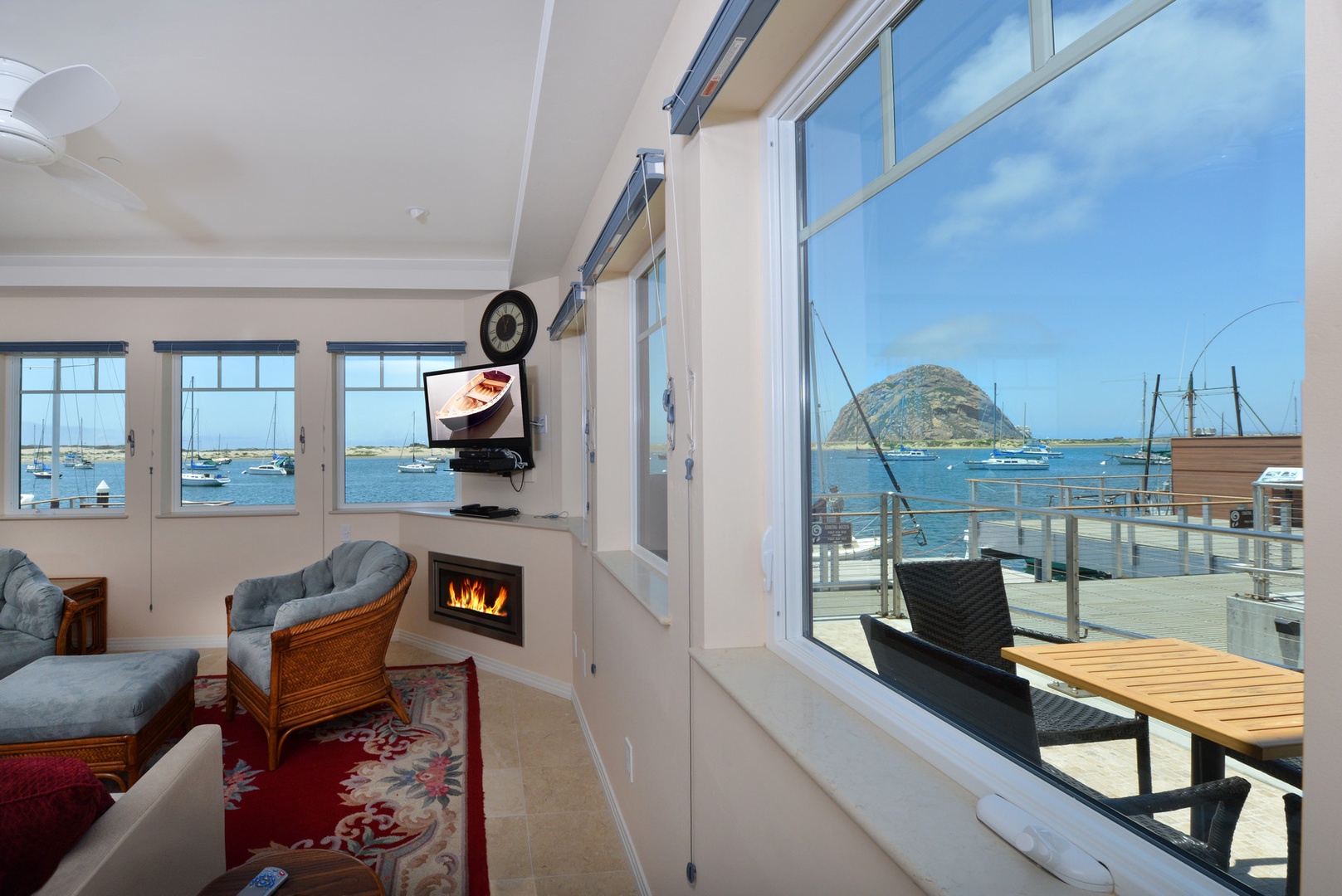 The view from the living room of this condo is AMAZING With a patio right outside your door, staying here will be idyllic.