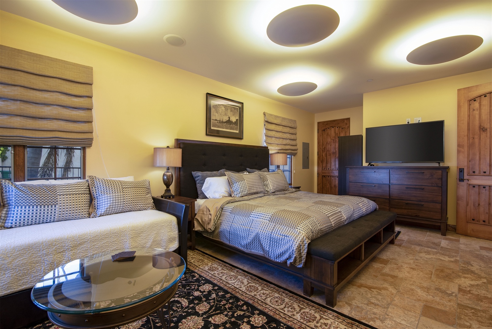 The fourth bedroom has a king size bed and a twin trundle with flat screen TV