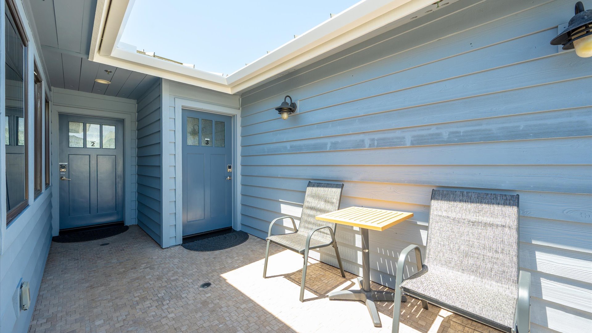 This area out your front door is protected from the wind and a great place to have your morning coffee