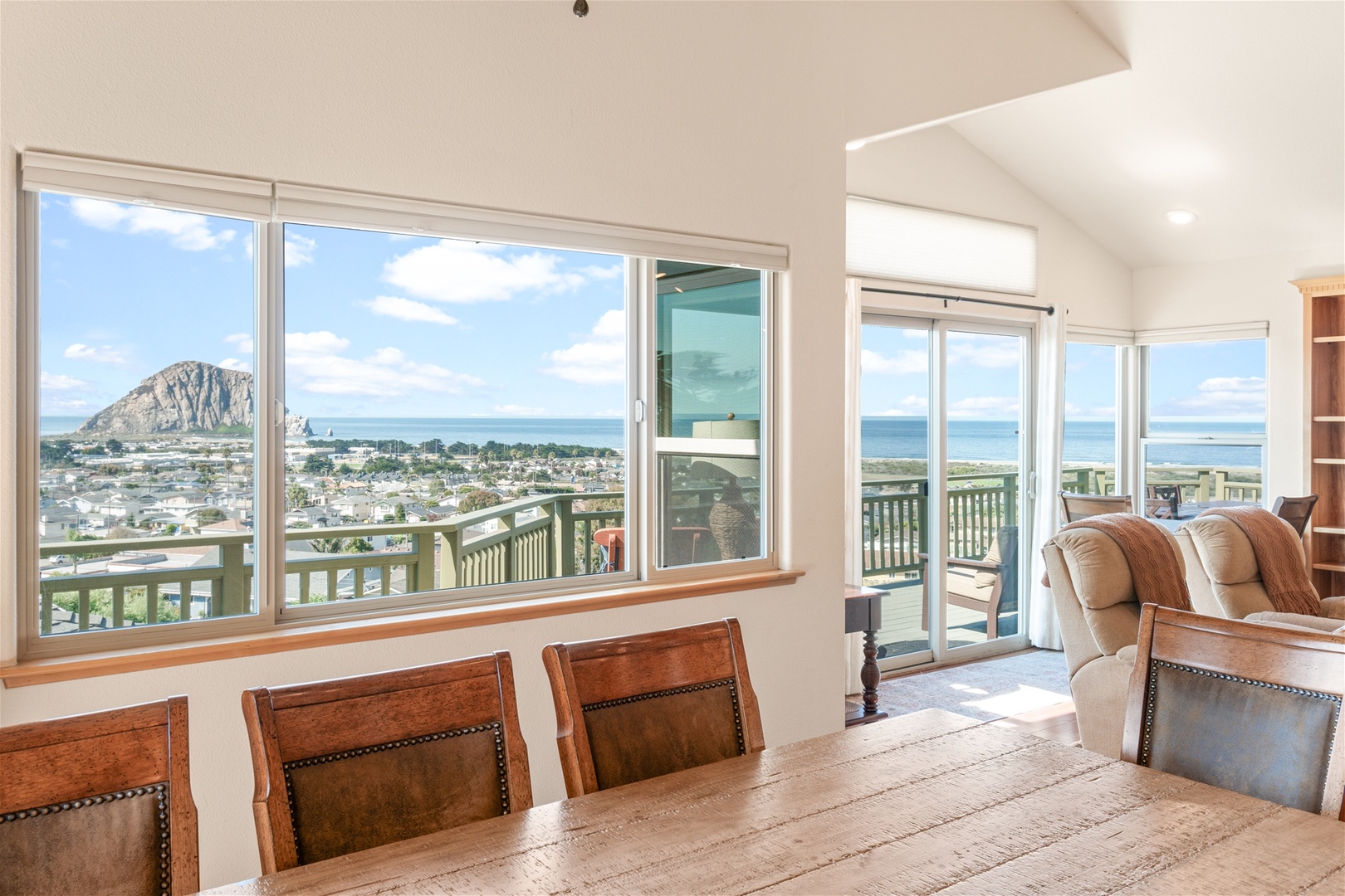 Enjoy views from every window in the dining and living area