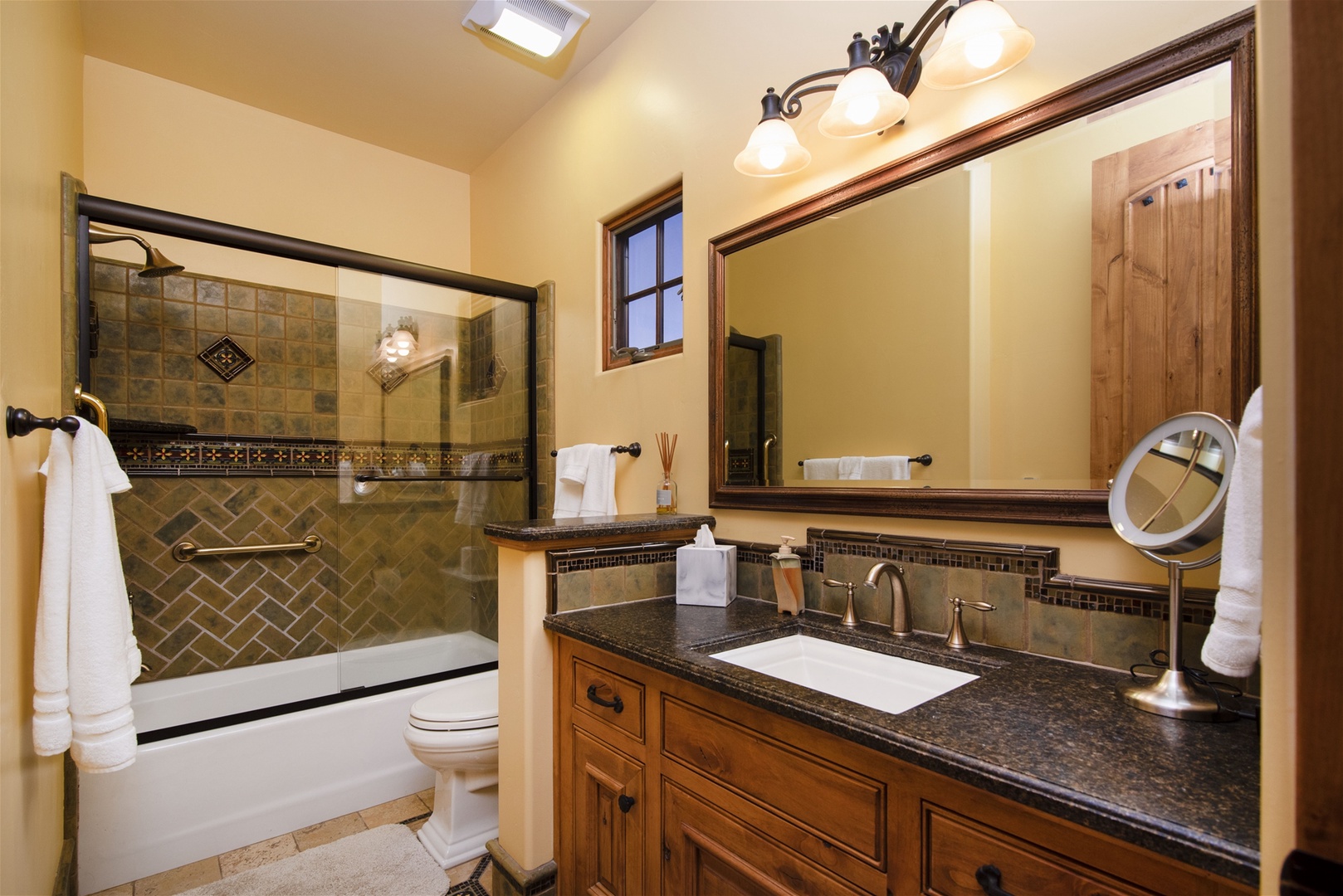 Full bath upstairs features a shower tub combination