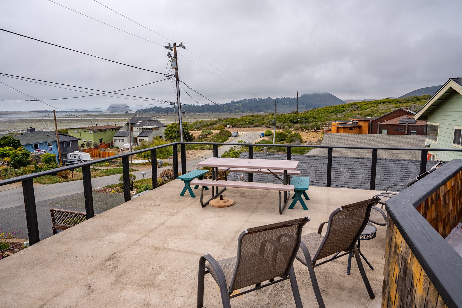 View from the rooftop deck, Morro Rock and the stunning Bay