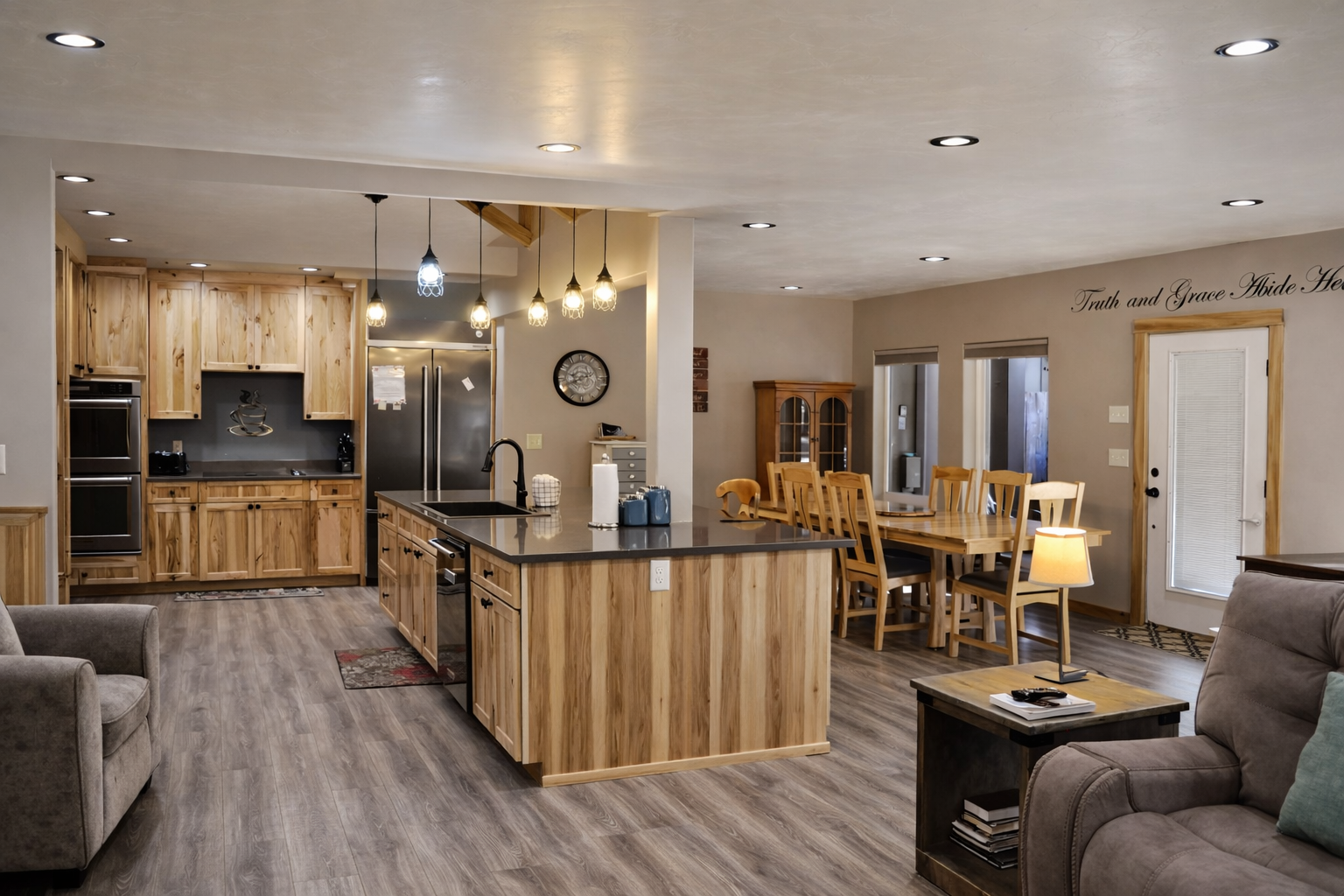 Your spacious open-plan kitchen flows seamlessly into the living area, perfect for cooking memorable meals together.