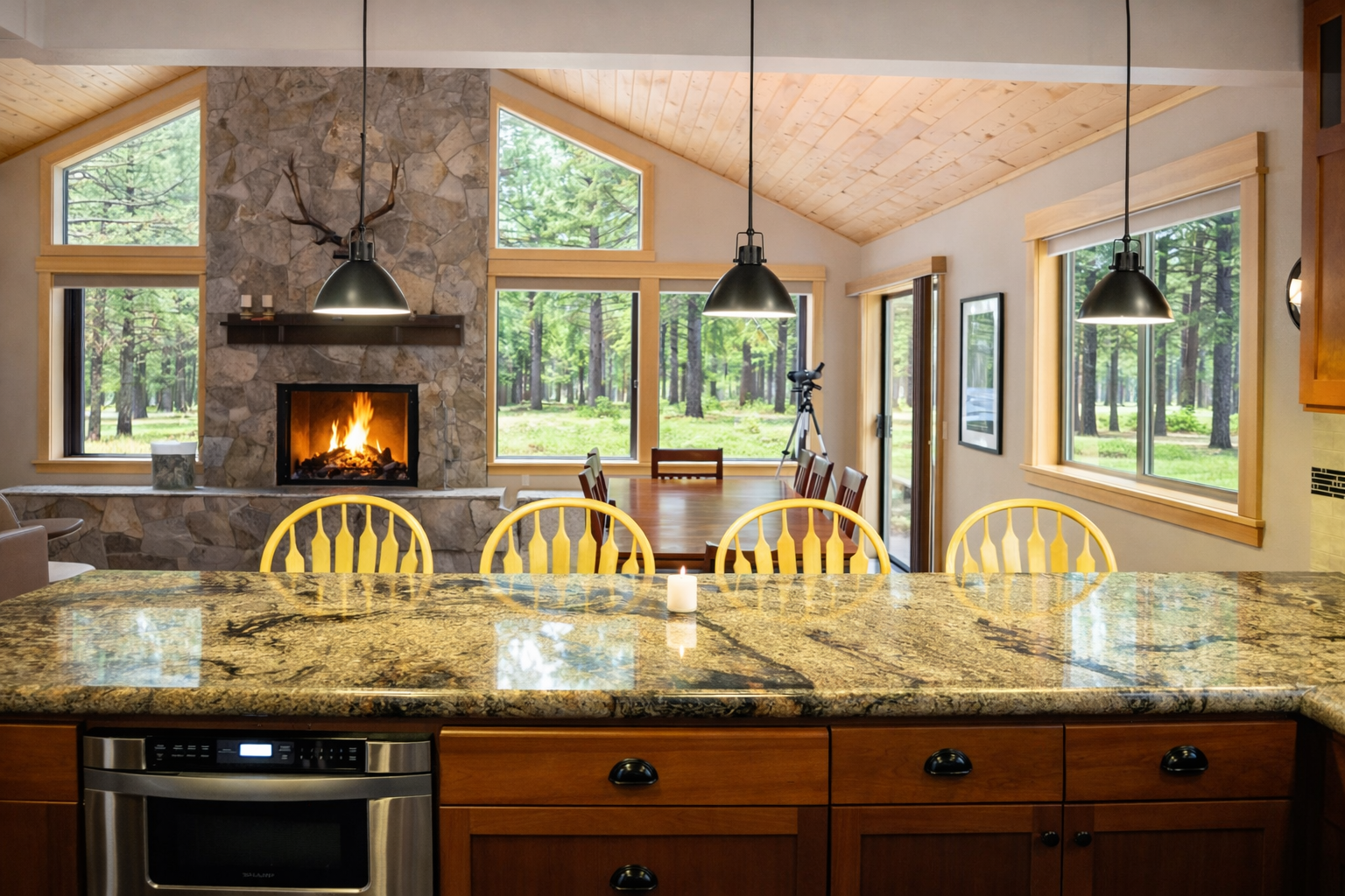Your open kitchen flows beautifully into the dining area, where granite counters and warm wood create the perfect space for memorable meals together.