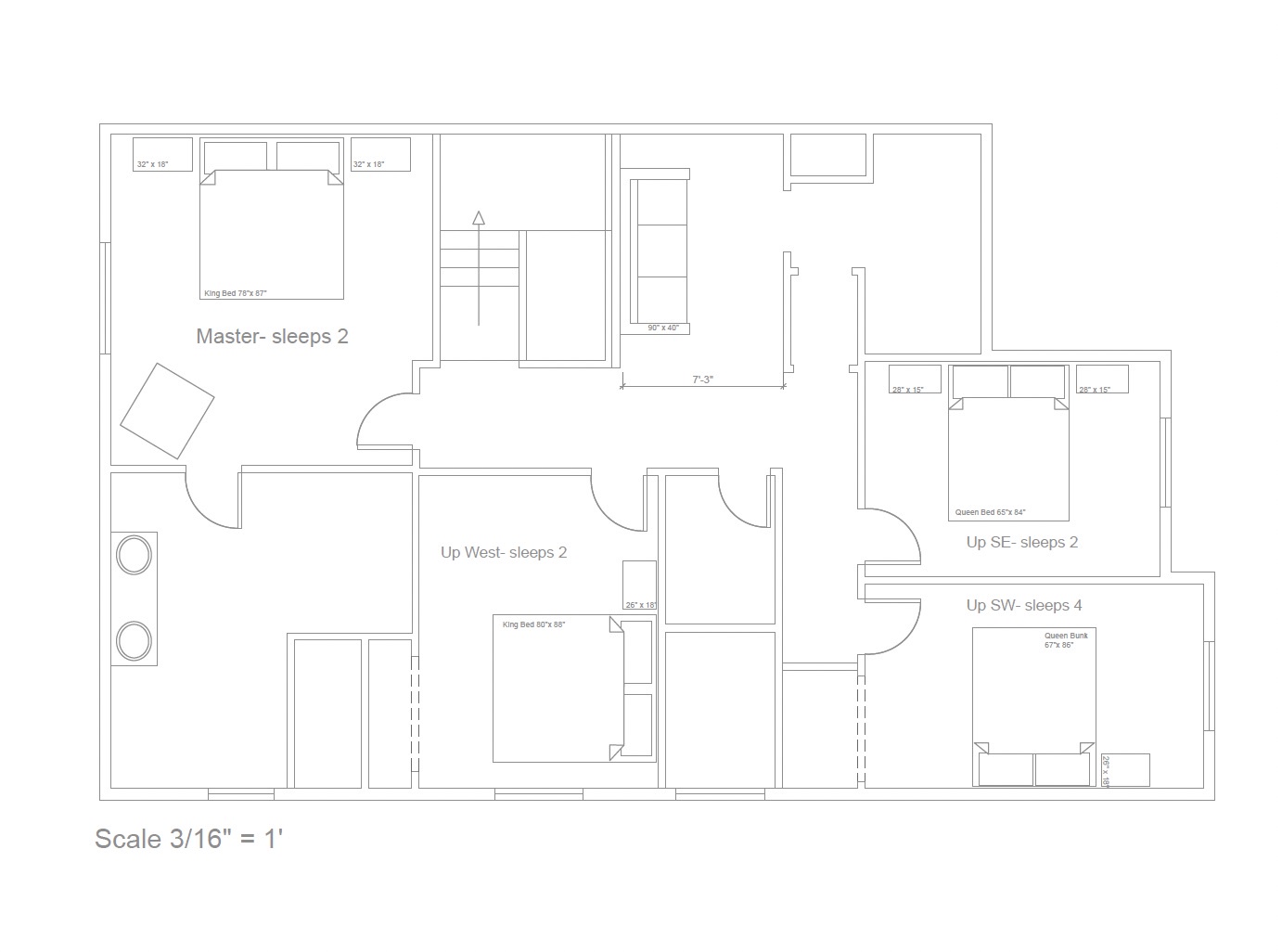 Beacon Point Cove-Upstairs Layout