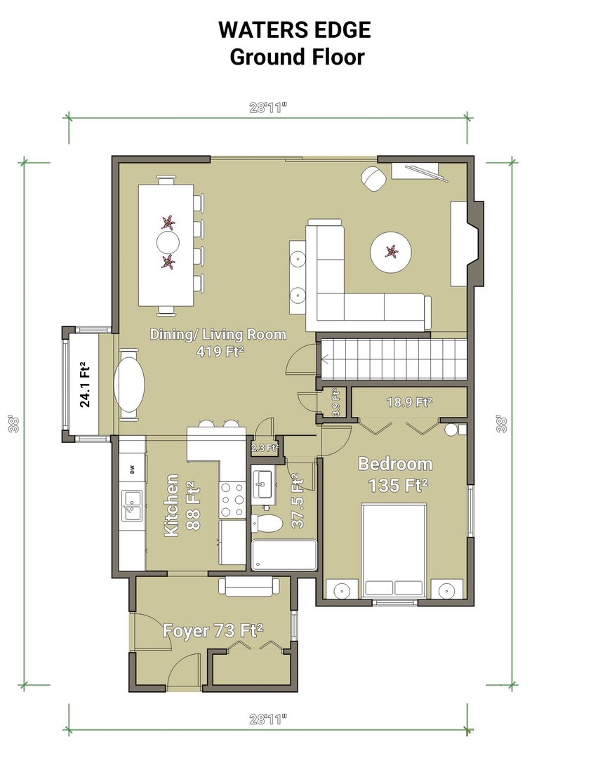 Water's Edge Ground Floor Floorplan