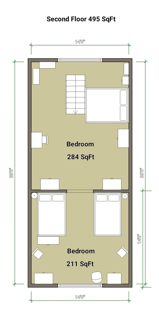 Beachlook Cottage Second Floor Floorplan