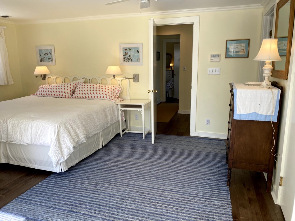 Primary bedroom with king bed (daybed and trundle not shown)