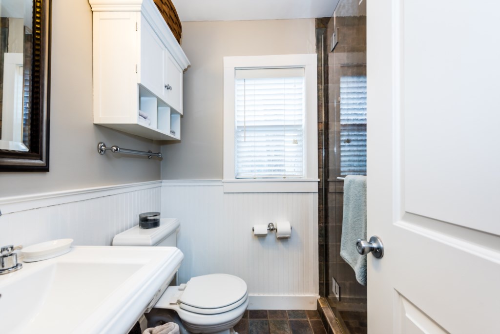 Full bathroom with heated floors