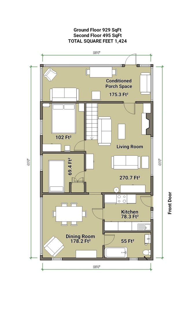 Beachlook Cottage Ground Floor Floorplan