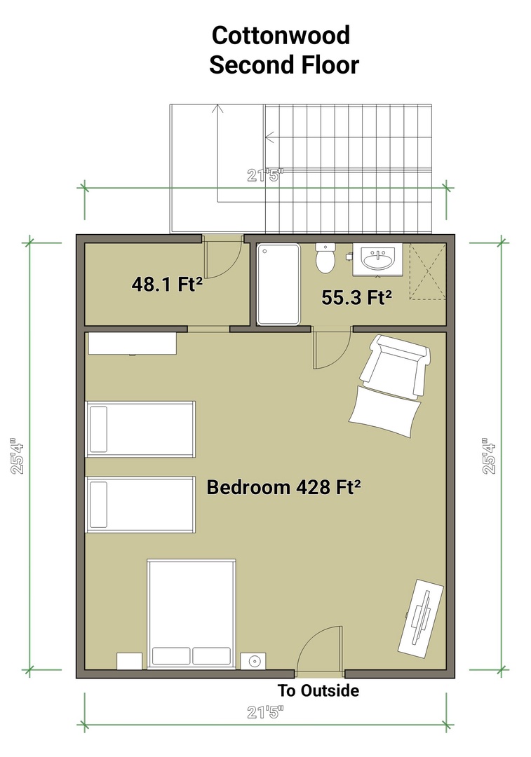 Cottonwood Cottage Second Floor Plan