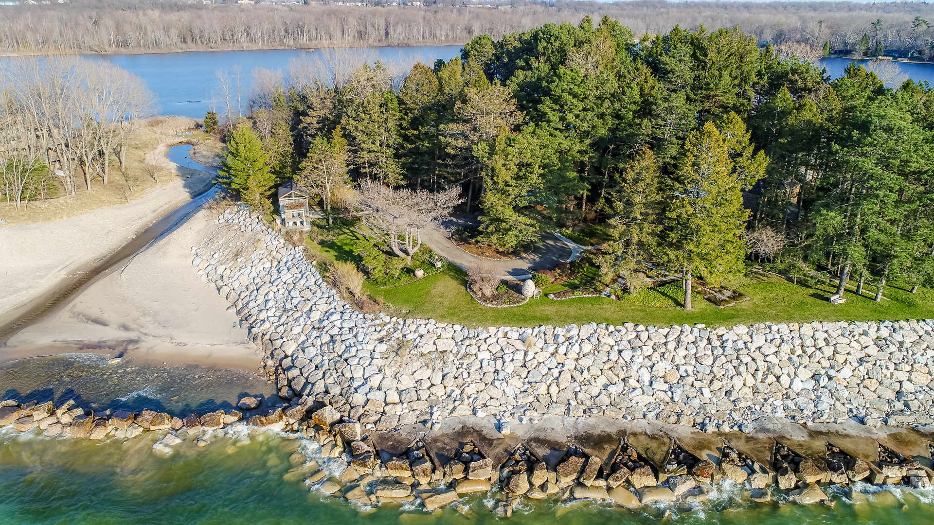 Lakefront with beach access