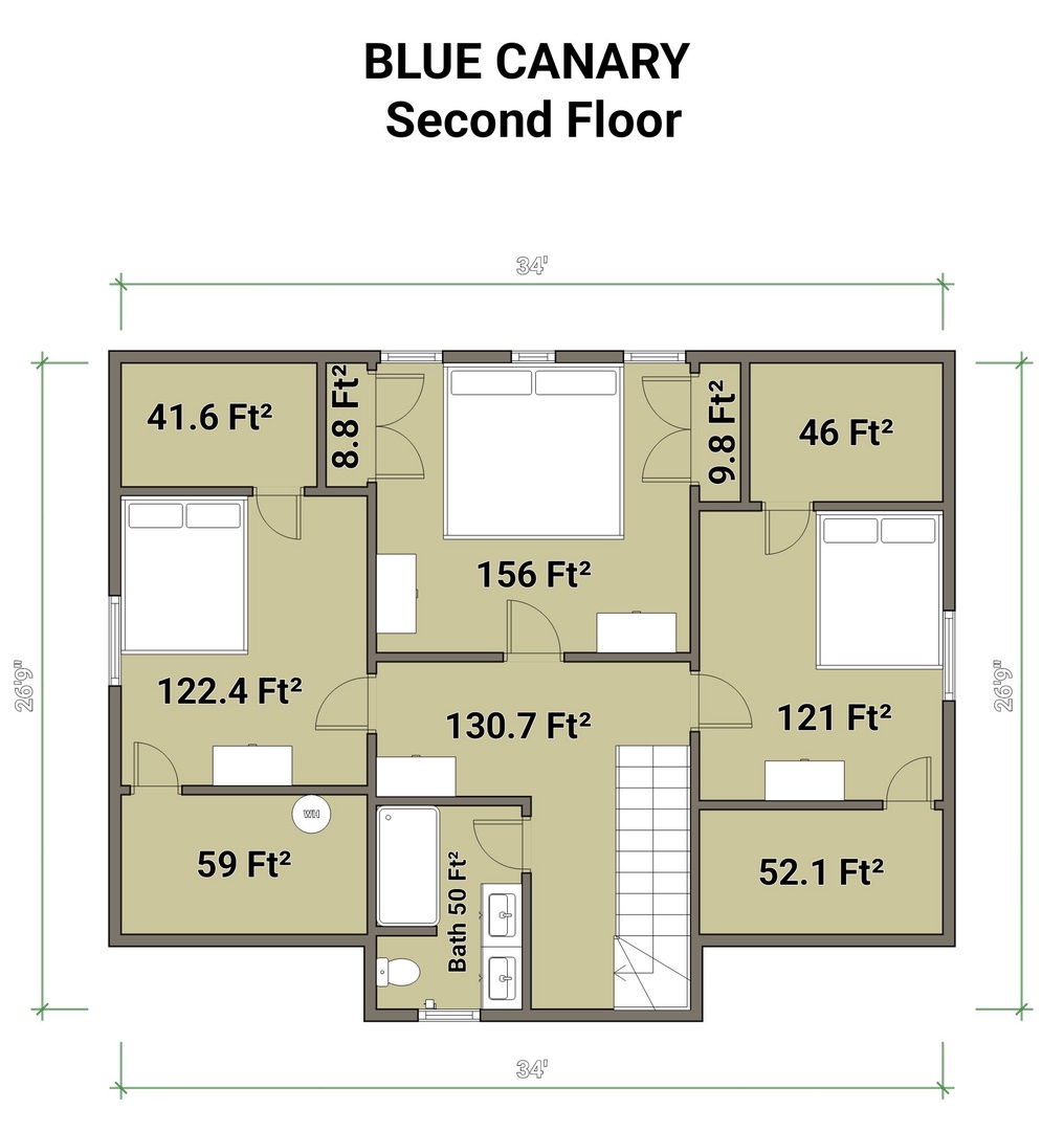 Blue Canary Second Floor Floorplan