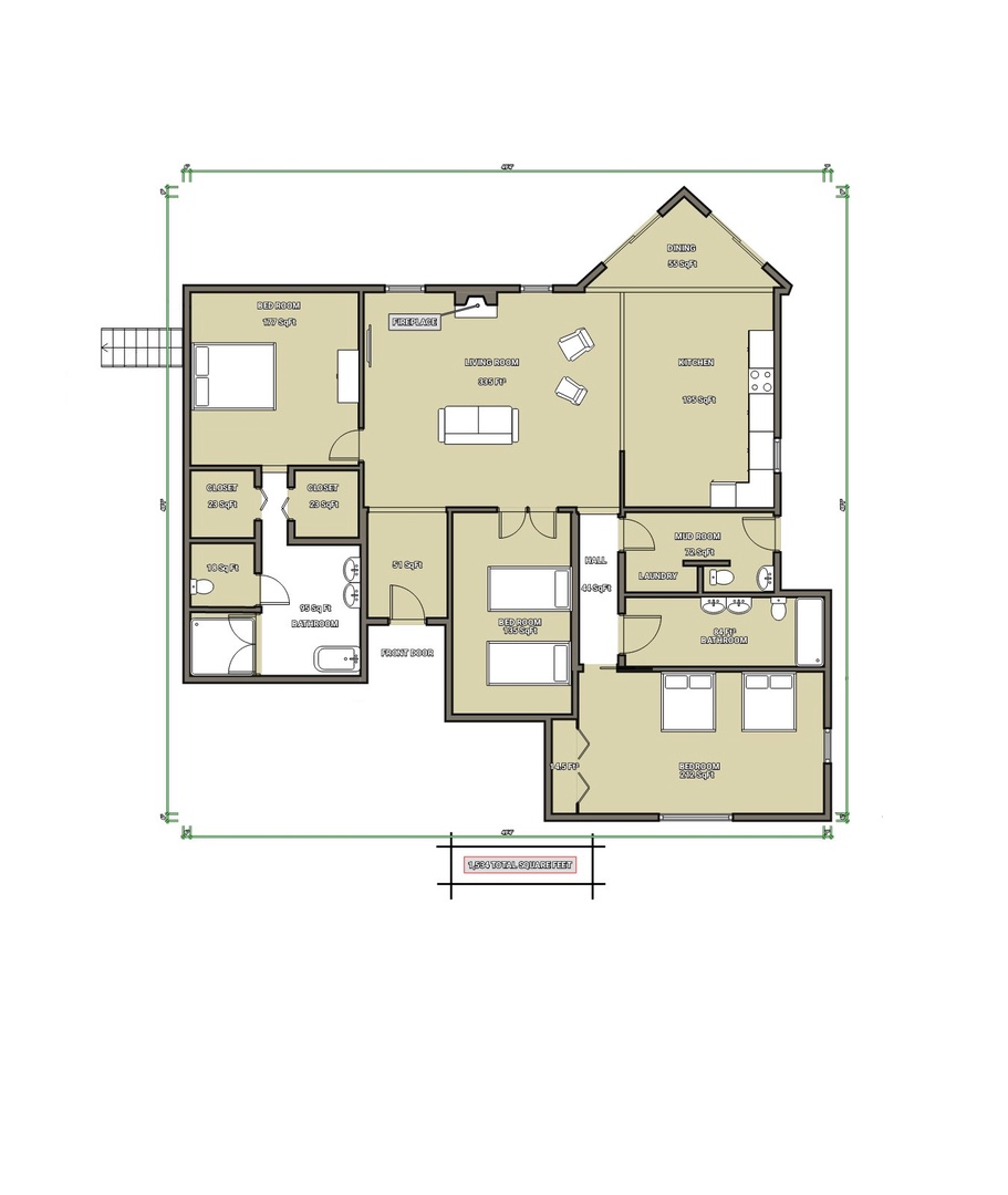 Woodlawn Cottage Floorplan