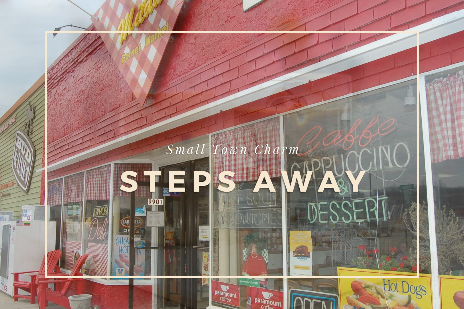 Walk To Restaurants, Bakery, Coffee Shop & Gelato!