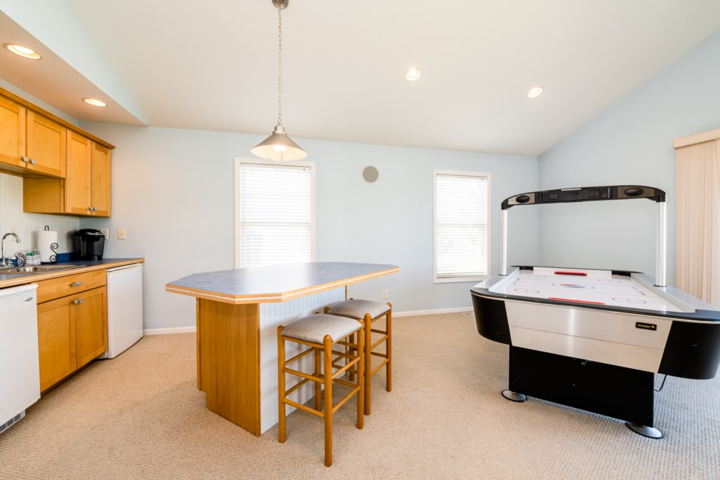 Island Seating & Air Hockey Table