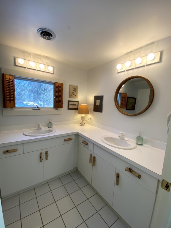 Primary bathroom double sinks