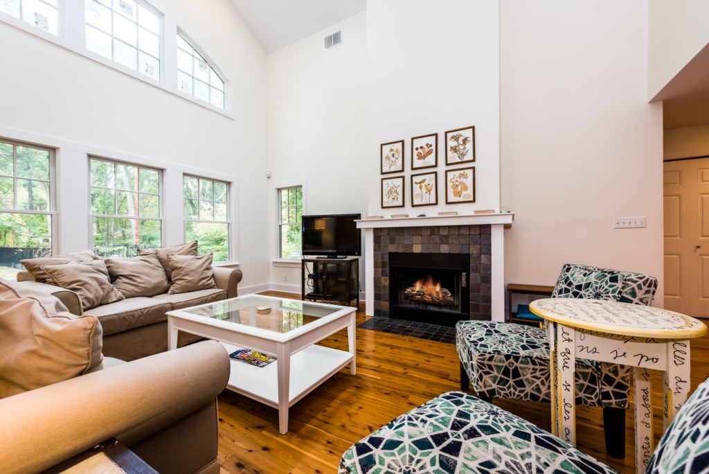 Family Room with Wood-Burning Fireplace!